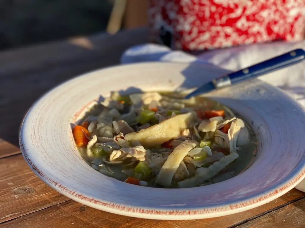 Chicken Noodle Soup with Homemade Egg Noodles - Kent Rollins