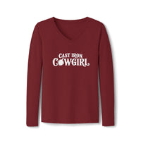 Cast Iron Cowgirl Women's Long Sleeve V-Neck Tee