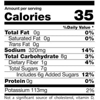 Nutrition Facts label for 2 tbsp serving.