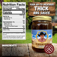 Thick BBQ sauce, gluten-free, 19 oz.