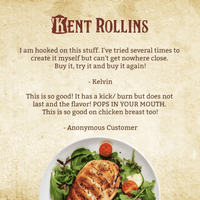 Delicious chicken breast with Kent Rollins seasoning.