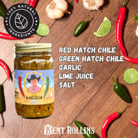 Mild Hatch chile salsa in a jar.