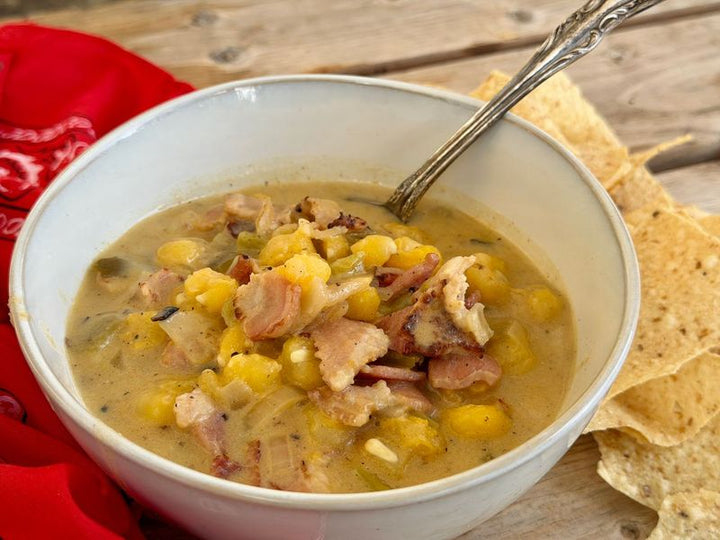 Hominy and Green Chile Soup