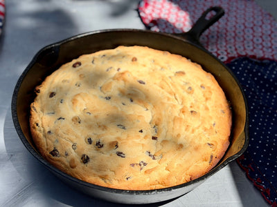 A Cast Iron Skillet with Election Cake 