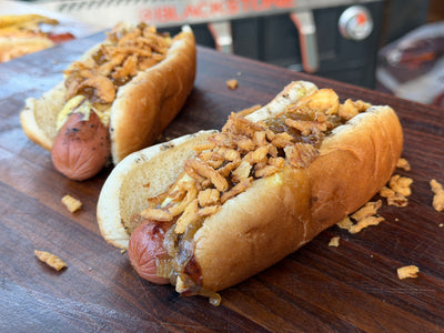 Steakhouse Hot Dog with Caramelized Onions