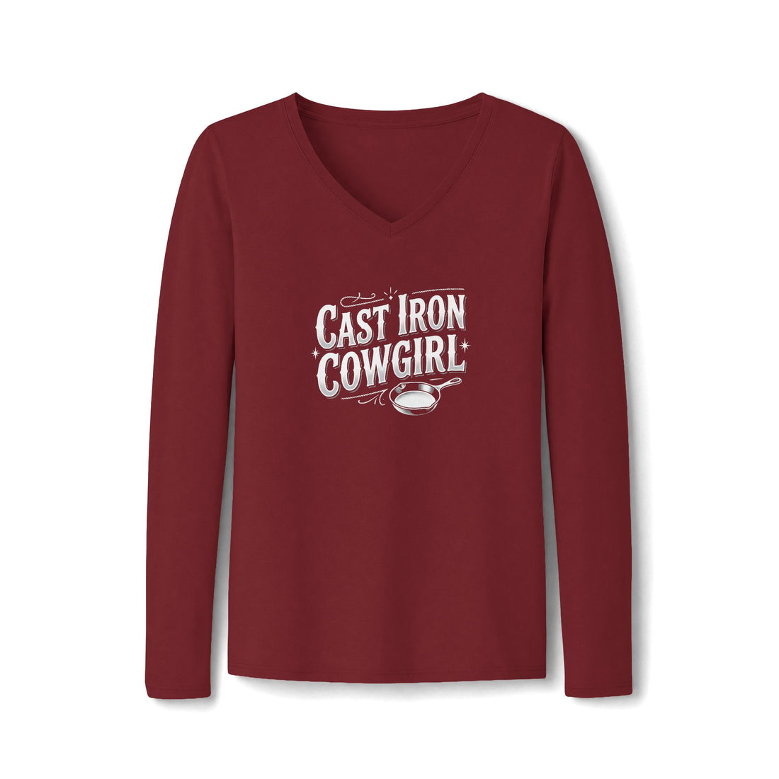 Cast Iron Cowgirl Long Sleeve V-Neck Tee