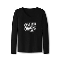 Cast Iron Cowgirl Long Sleeve V-Neck Tee