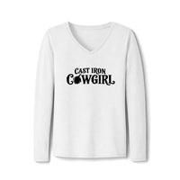 Cast Iron Cowgirl Women's Long Sleeve V-Neck Tee