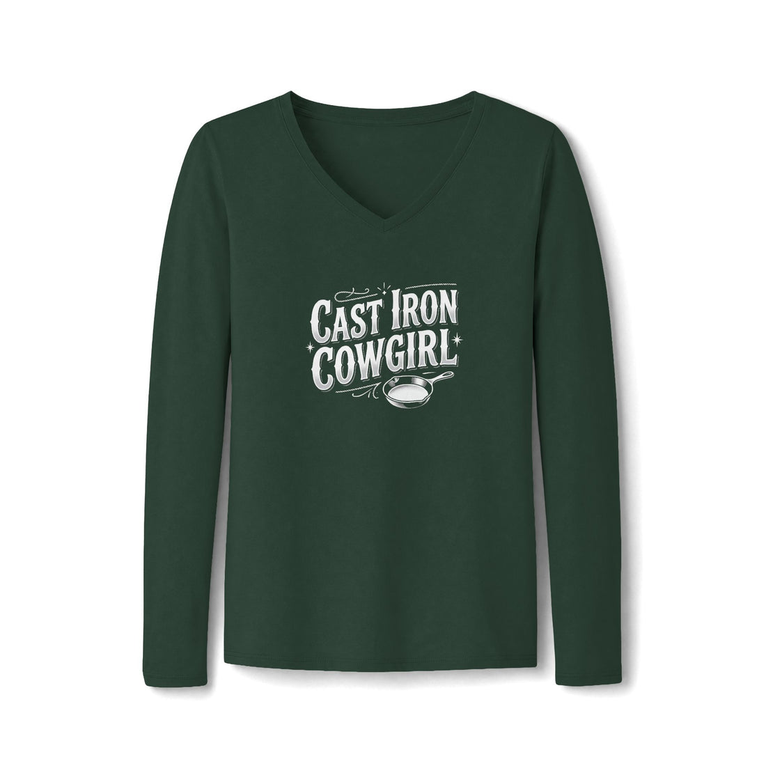 Cast Iron Cowgirl Long Sleeve V-Neck Tee