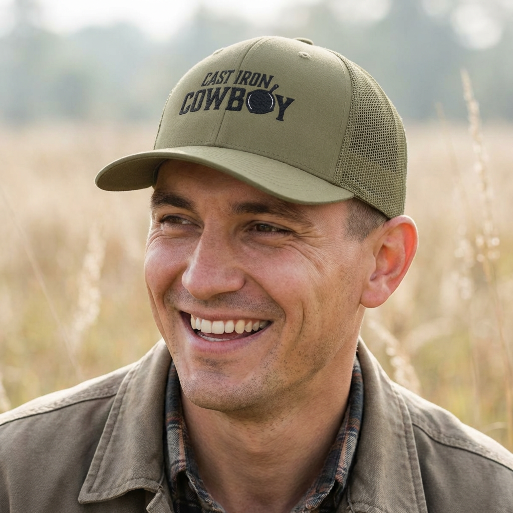 Cast Iron Cowboy Embroidered Trucker Cap
