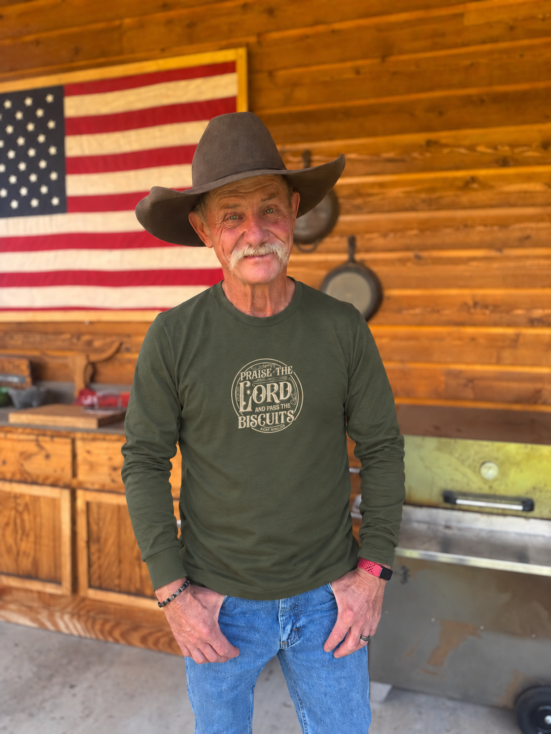 "Praise the Lord and Pass the Biscuits" Long-Sleeved Shirt