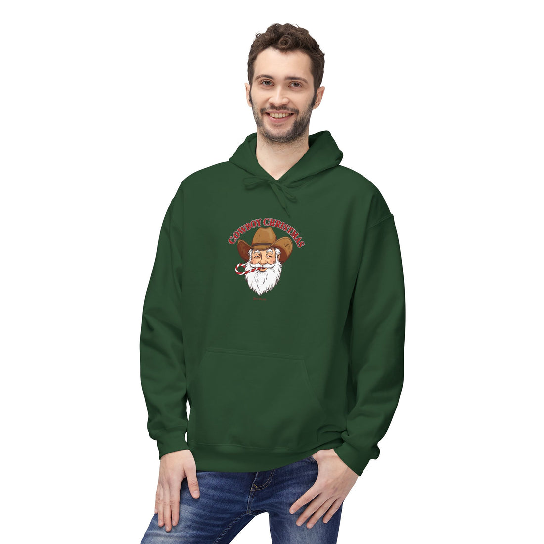 Cowboy Christmas Hoodie – Adult Fleece Sweatshirt