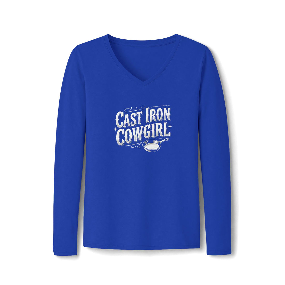 Cast Iron Cowgirl Long Sleeve V-Neck Tee
