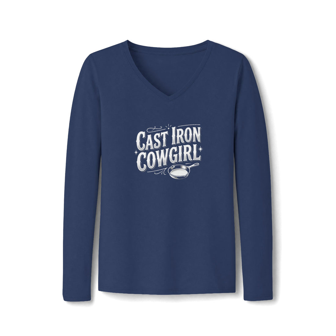 Cast Iron Cowgirl Long Sleeve V-Neck Tee