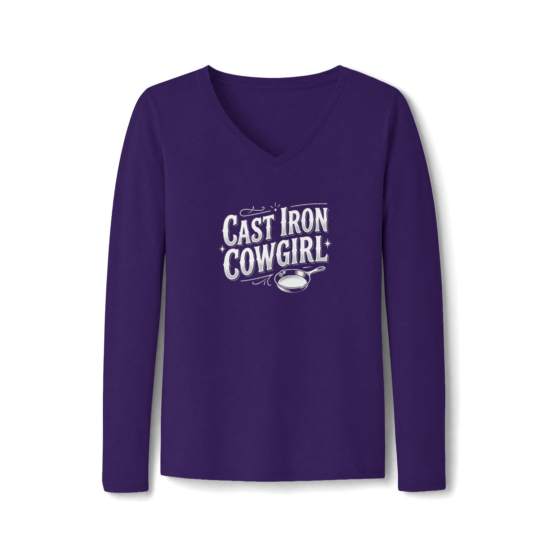 Cast Iron Cowgirl Long Sleeve V-Neck Tee
