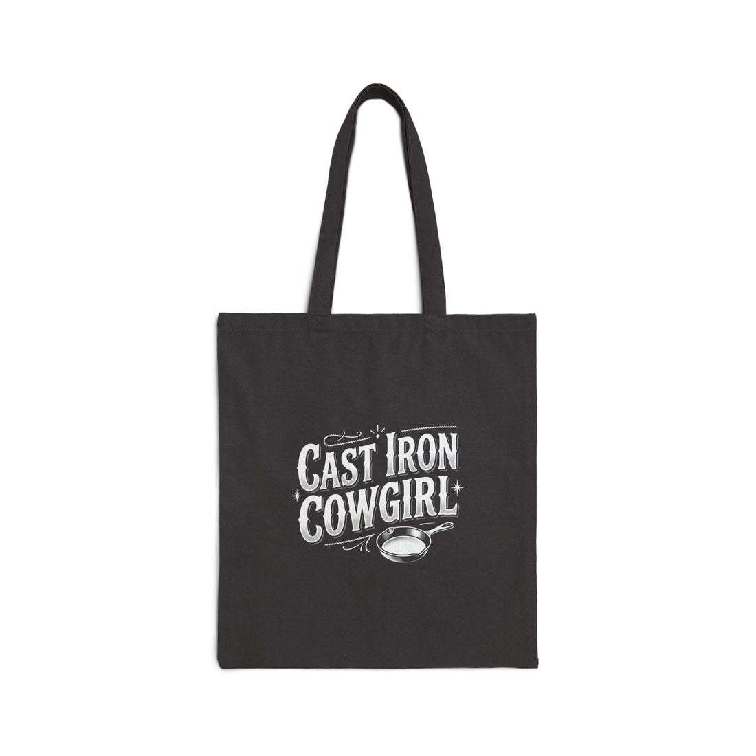 Cast Iron Cowgirl Black Cotton Canvas Tote Bag