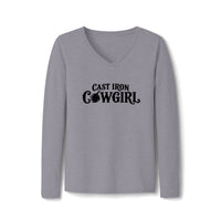 Cast Iron Cowgirl Women's Long Sleeve V-Neck Tee