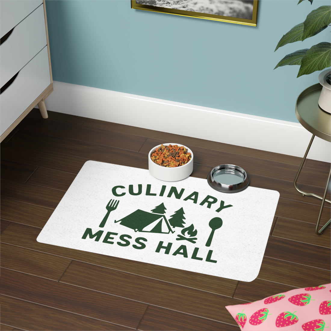 Culinary Mess Hall Pet Food Mat - 12x18 Anti-Slip Mat