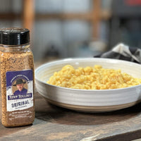 Kent Rollins Original seasoning on mac and cheese.