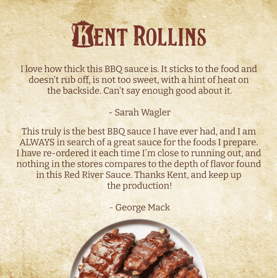 BBQ ribs glazed with Kent Rollins' sauce.