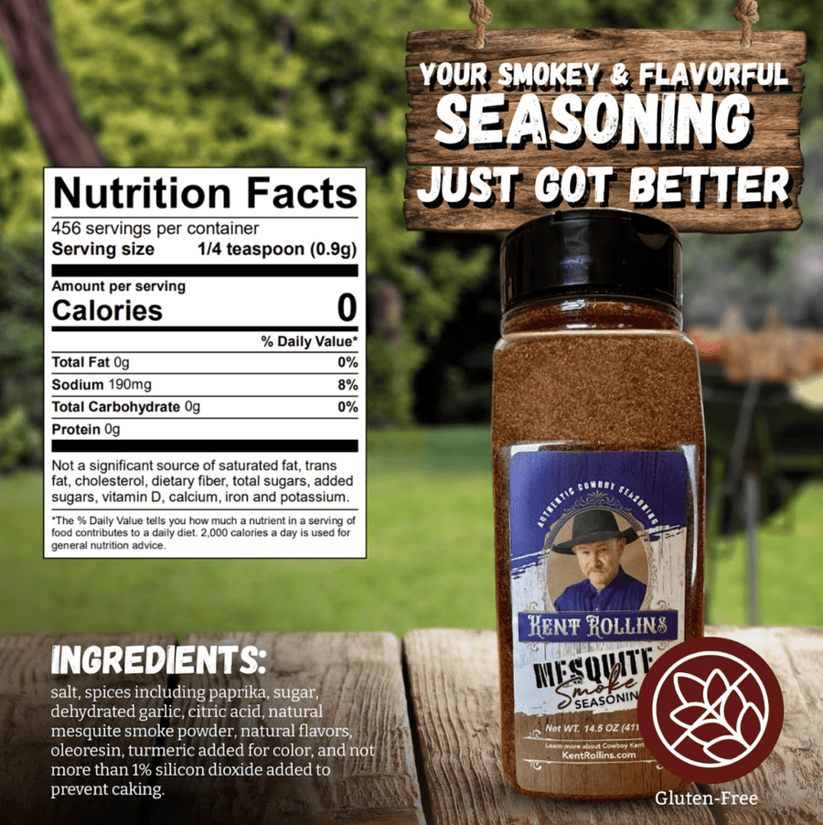 Zero-calorie gluten-free mesquite seasoning.