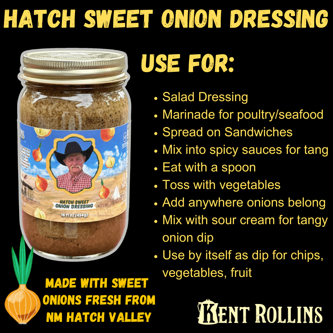 Hatch Valley sweet onion dressing jar.
