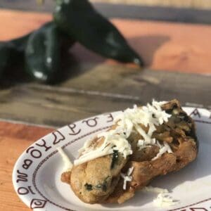 Fried poblano pepper with cheese.