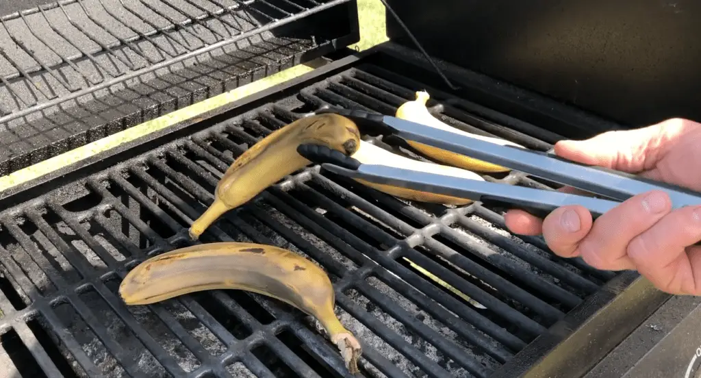 Grilling the bananas