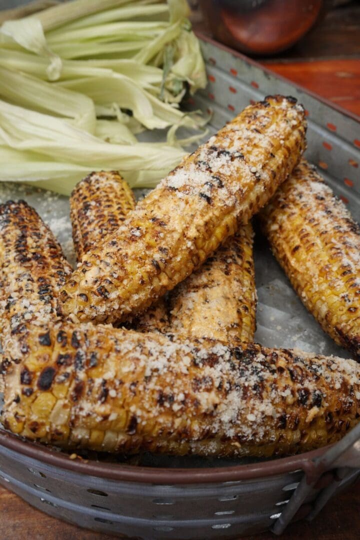 A close up of some corn on the cob