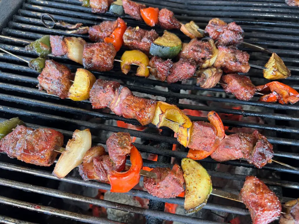 Kent Rollins Grilled Kebabs with Beef and Vegetables