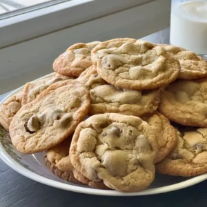 A plate of cookies on top of a table.