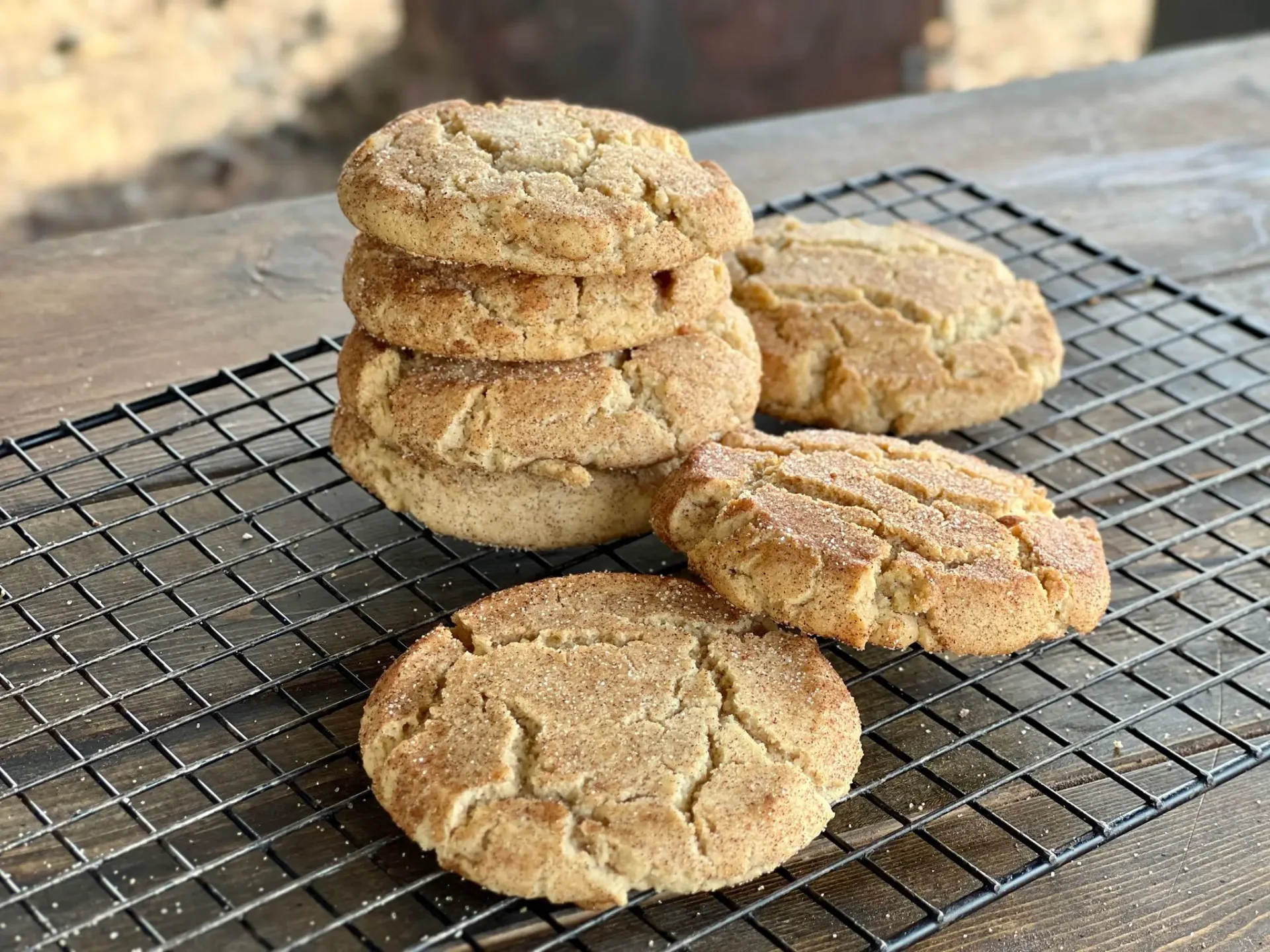 A close up of cookies on a cooling rack