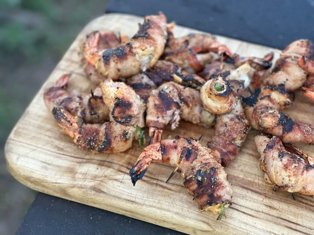 Kent Rollins' Grilled Stuffed Shrimp wrapped in Bacon
