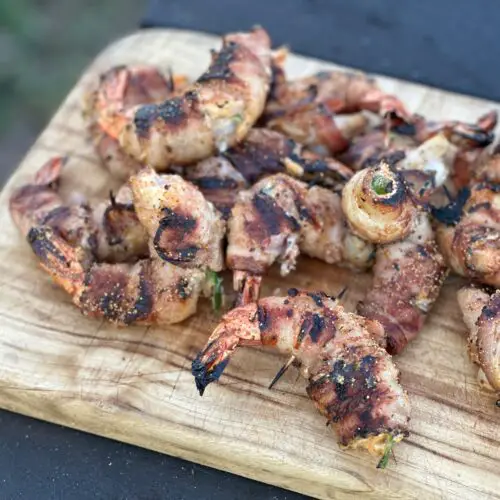 Kent Rollins' Grilled Stuffed Shrimp wrapped in Bacon