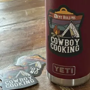 Cowboy cooking logo on a Yeti tumbler.