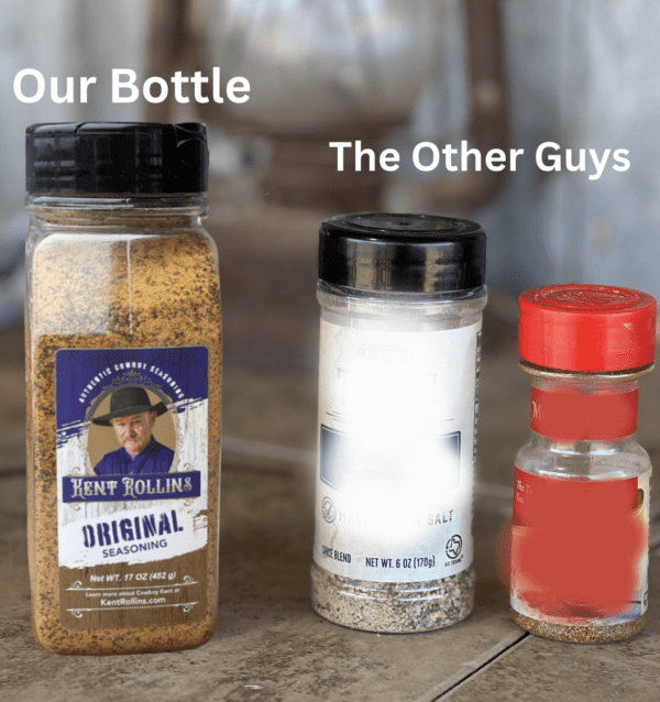 Comparison of seasoning bottles, our bottle vs others.