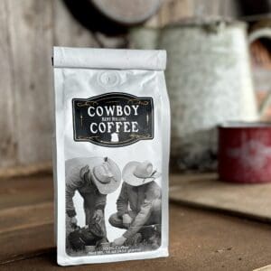 Cowboy Coffee bag with two cowboys