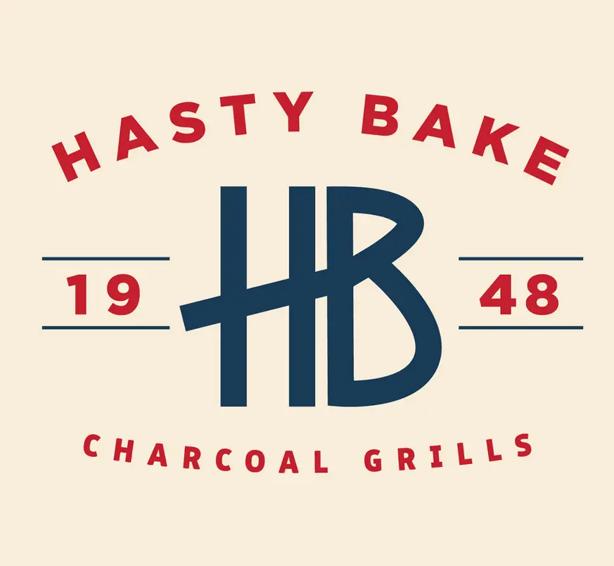 A logo of hasty bake charcoal grills