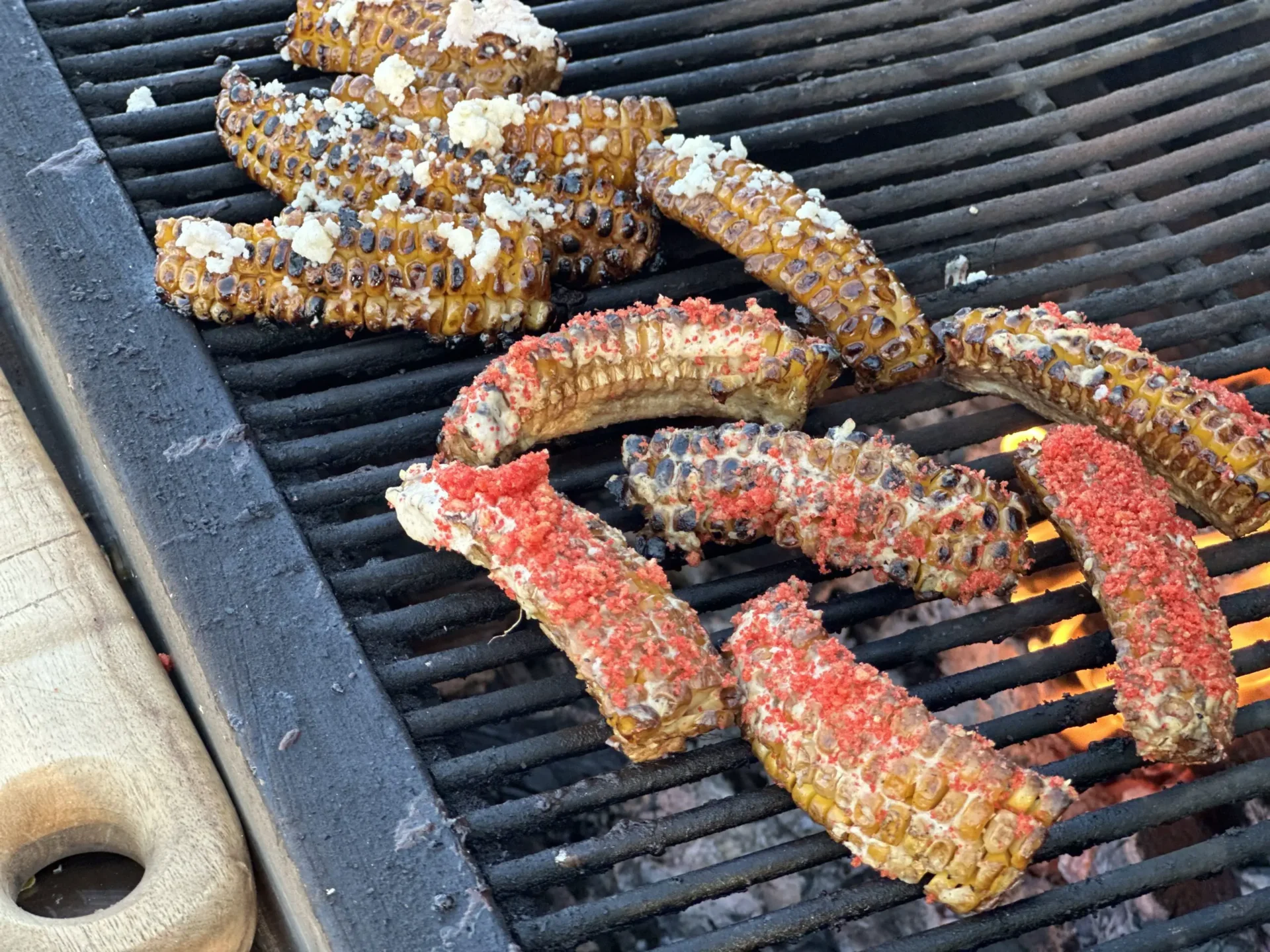 A grill with some meat on it