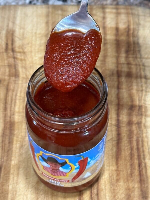 Spoonful of mild cowboy ketchup.