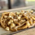 Poutine with cheese curds and gravy.